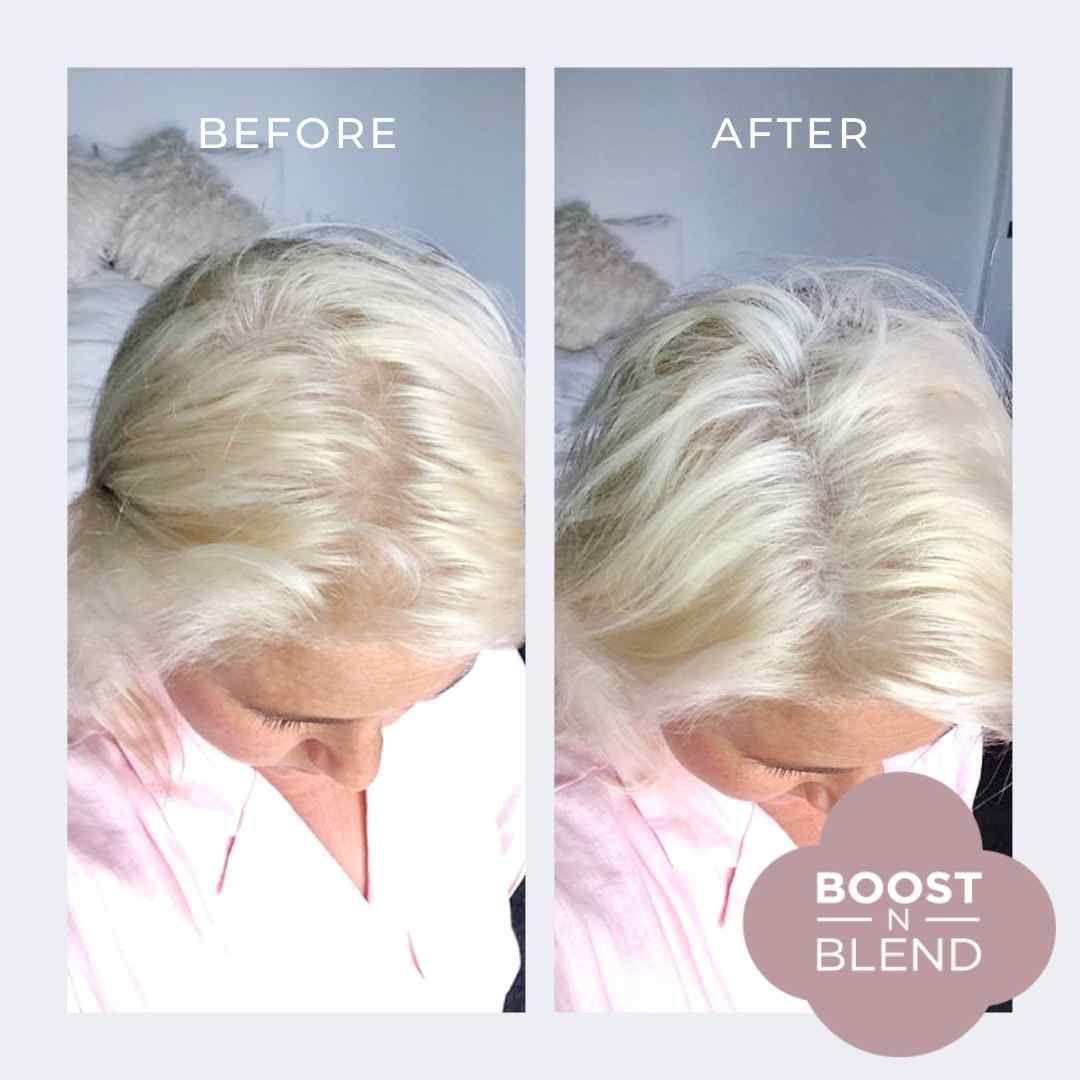 Boost N Blend before and after #colour_iced-platinum-blonde