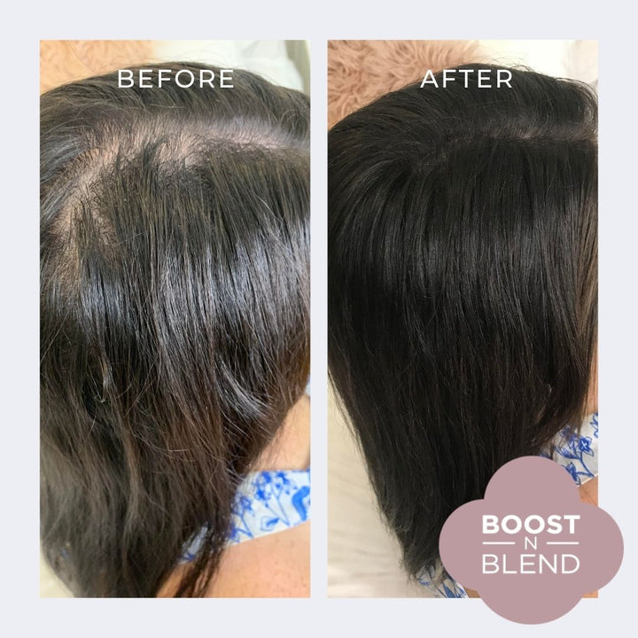 Before and After Boost N Blend #colour_midnight-shadow-black