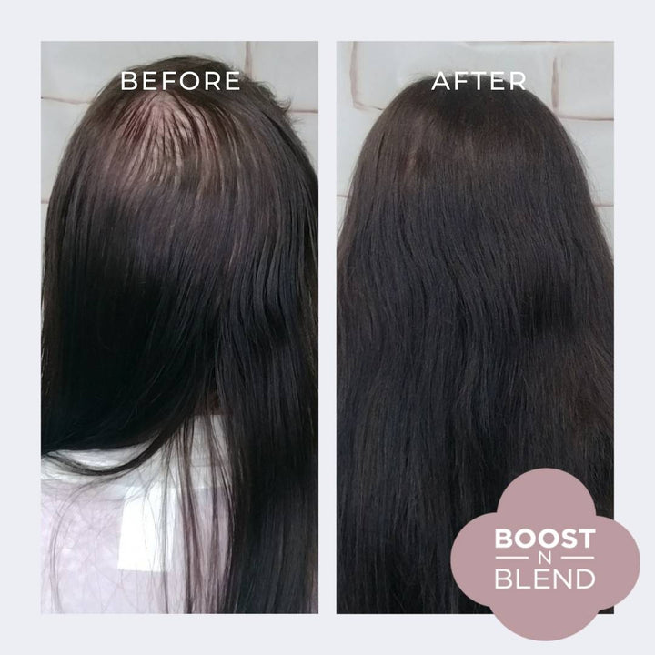 Boost N Blend before and after #colour_dusky-dark-brown