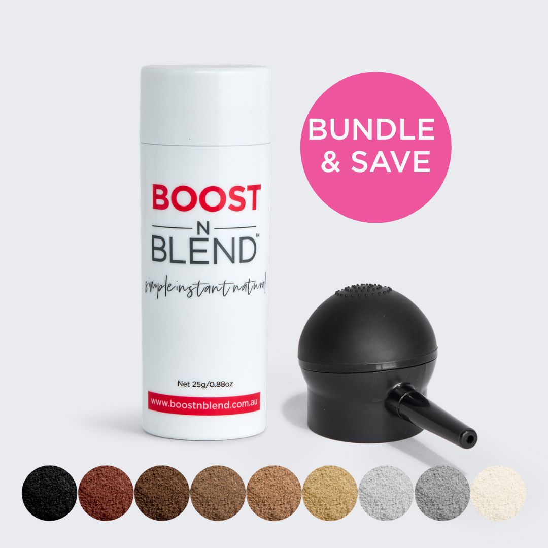 25gram bottle and applicator Boost N Blend #colour_midnight-shadow-black