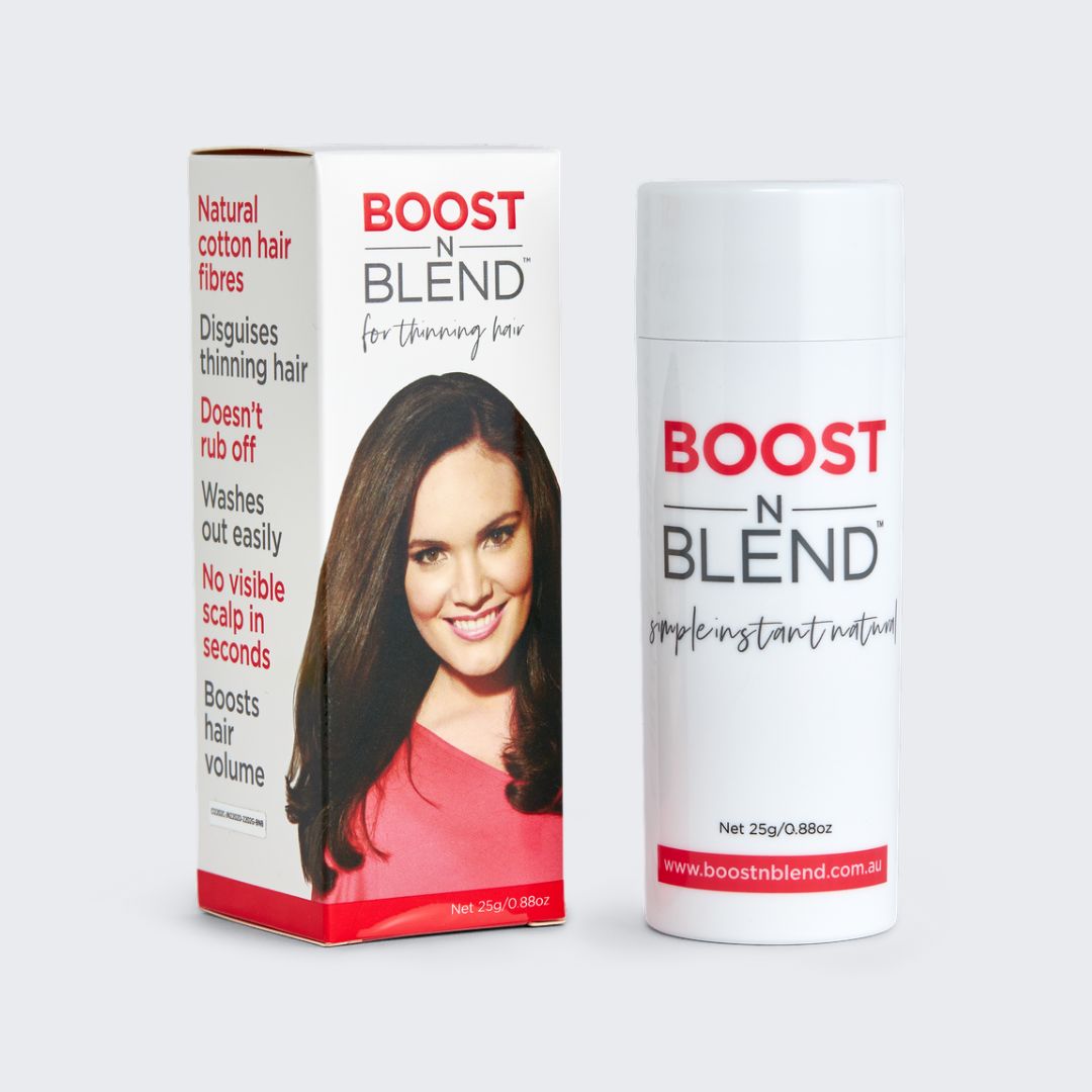 Boost N Blend 25gram Bottle and Box #colour_midnight-shadow-black