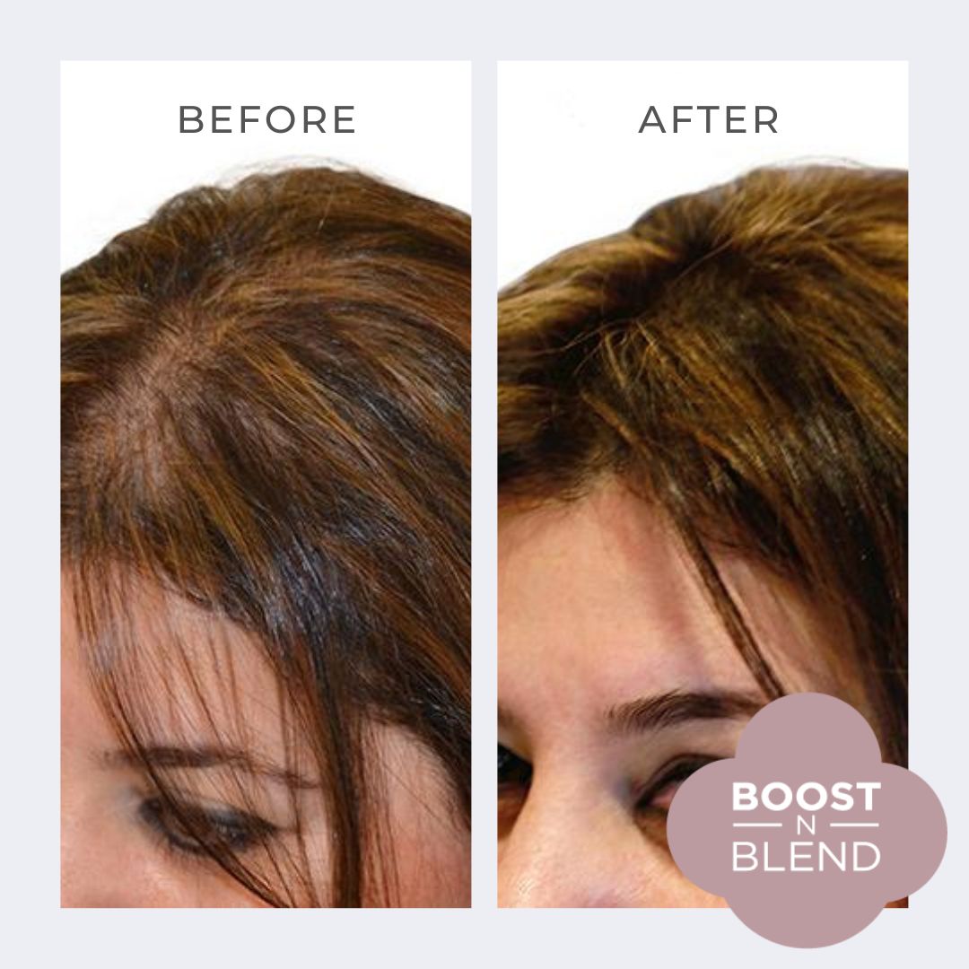 Boost N Blend Before and after #colour_warm-cinnamon-brown