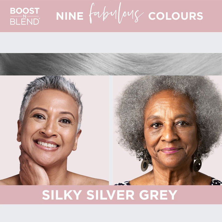 Boost N Blend hair fibres colour example #colour_silky-silver-grey