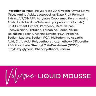 Boost & Be Liquid Mousse Ingredients